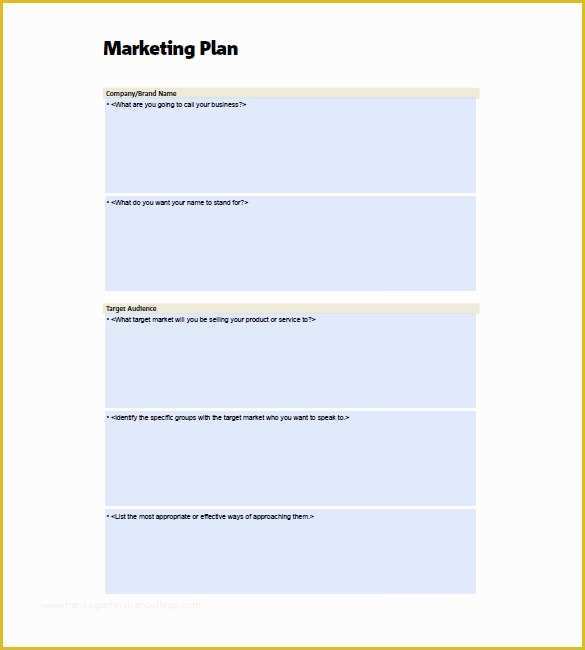 Mini Business Plan Template Free Of 9 Small Business Marketing Plan Templates Doc Pdf