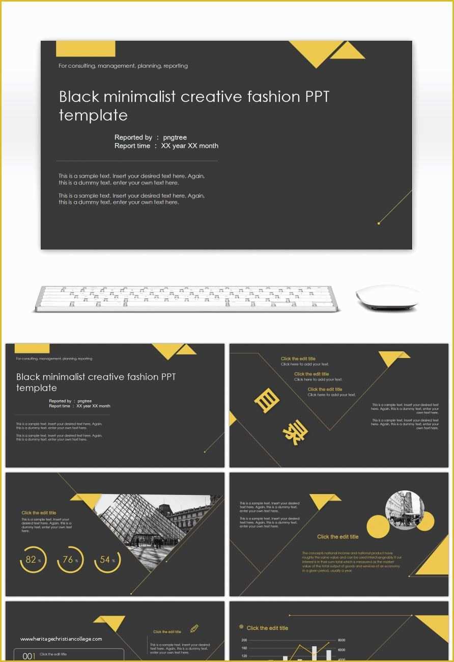 Minimalist Powerpoint Template Free Download Of Awesome Black Minimalist Creative Fashion Ppt Template for