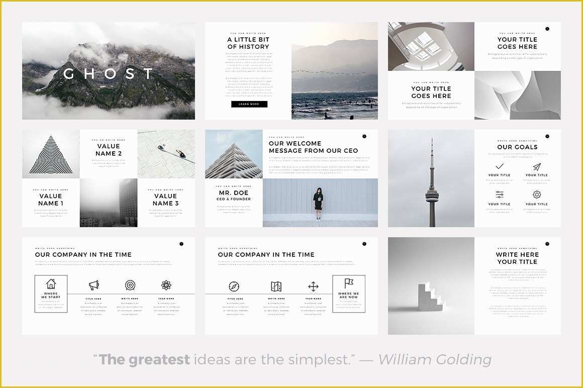 Minimalist Powerpoint Template Free Of Ghost Minimal Powerpoint Template Keynote and Google