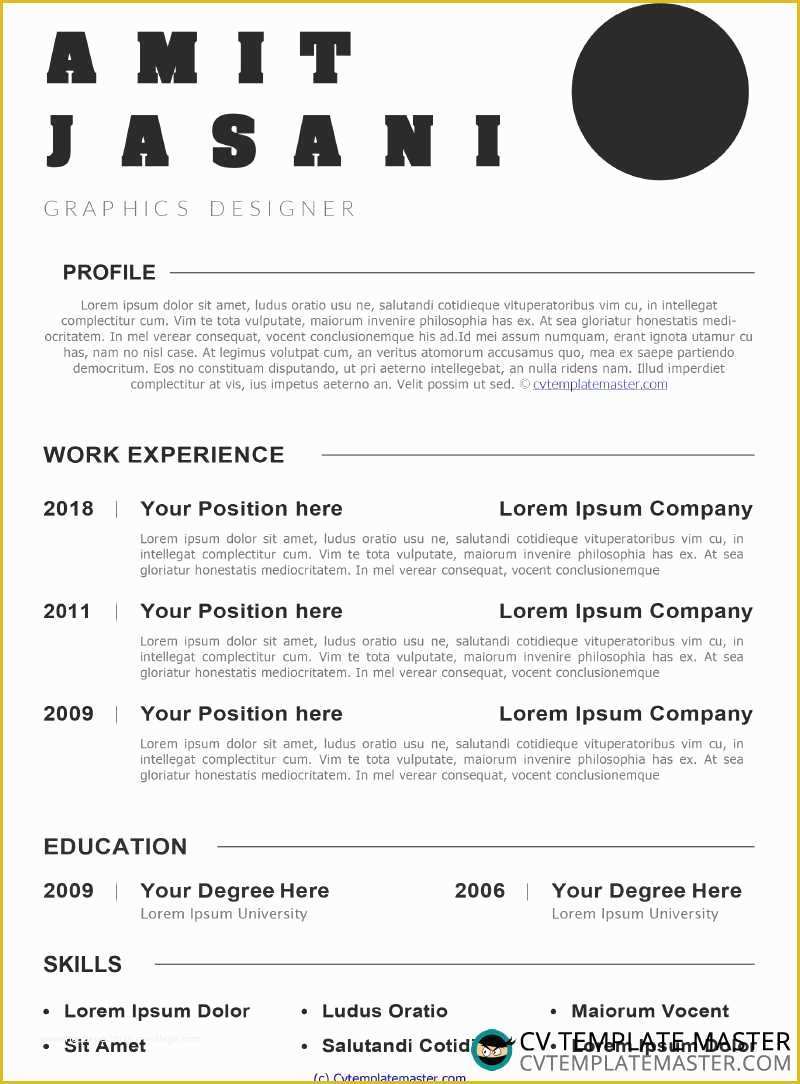 Minimalist Resume Template Free Download Of Free Minimalist Cv Template In Word Cv Template