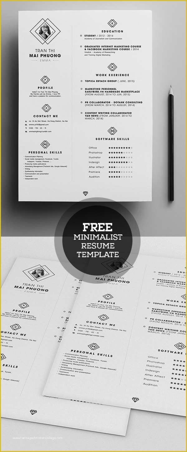 Minimalist Resume Template Free Download Of Free Minimalistic Cv Resume Templates with Cover Letter