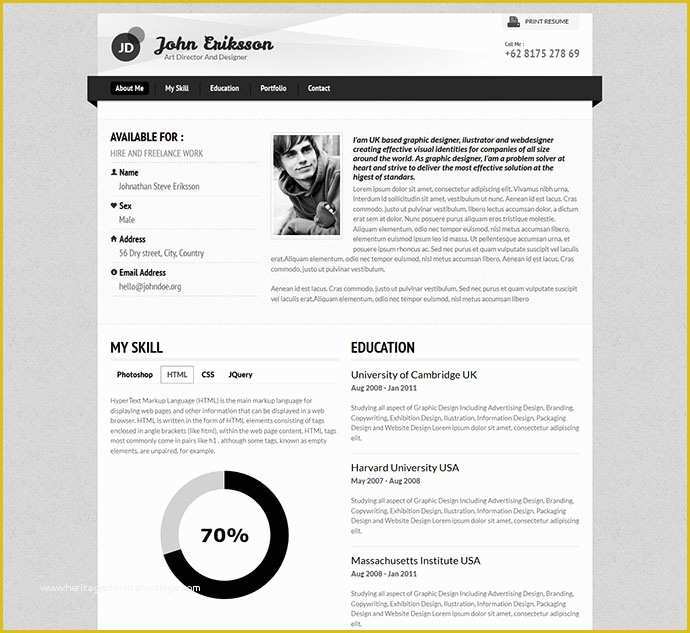 Minimalist Resume Template Free Download Of Minimalist Resume HTML Template Free Multi User