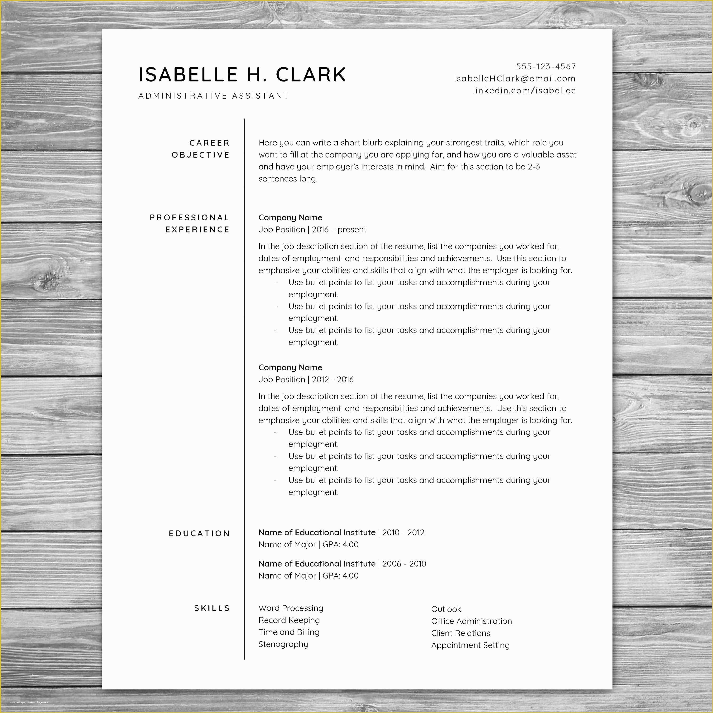 Minimalist Resume Template Free Download Of Professional Minimalist Resume Template Cv Template