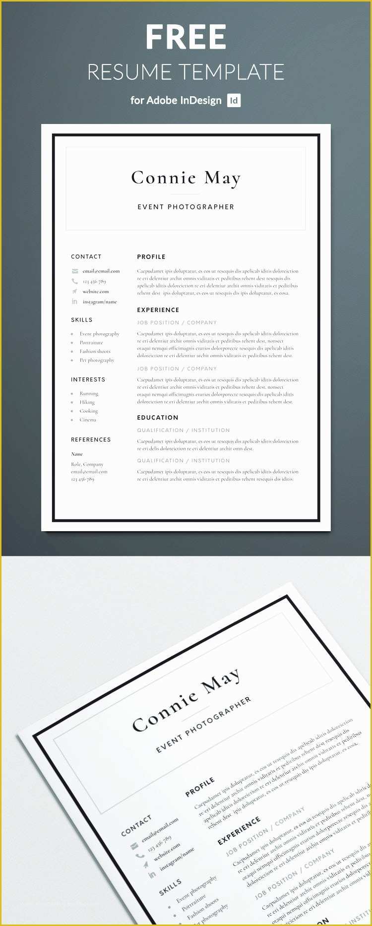 Minimalist Resume Template Free Download Of Simple Resume Template for Indesign