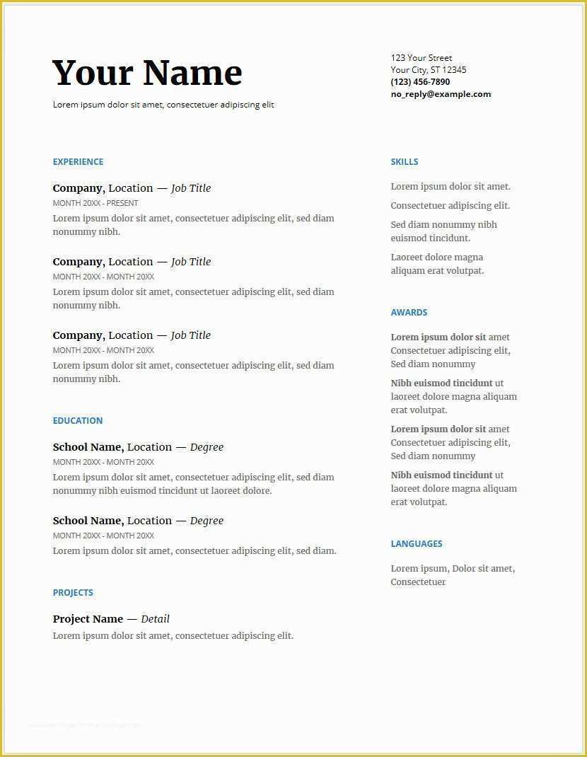 Minimalist Resume Template Word Free Of 12 Free Minimalist Professional Microsoft Docx and Google