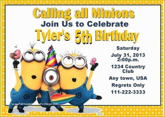 Minion Birthday Invitations Templates Free Of 165 Best Minion Party Ideas Images On Pinterest