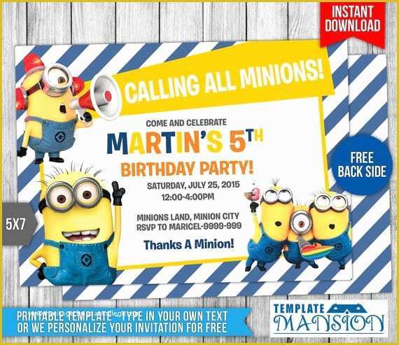 Minion Birthday Invitations Templates Free Of 25 Best Ideas About Minion Birthday Invitations On