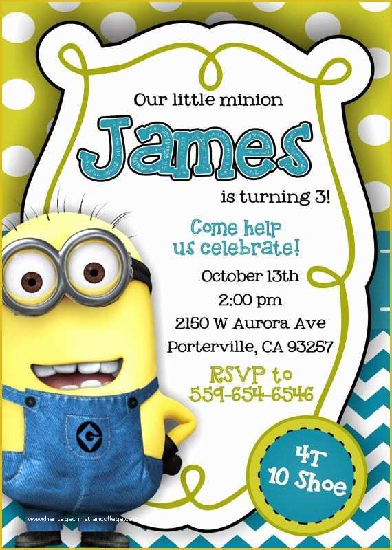 Minion Birthday Invitations Templates Free Of Best 25 Minion Invitation Ideas On Pinterest