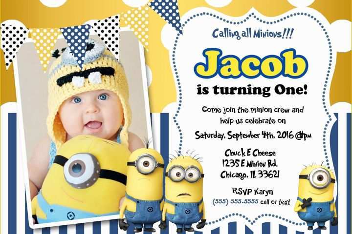 Minion Birthday Invitations Templates Free Of Create Own Minion Birthday Invitations Modern Templates