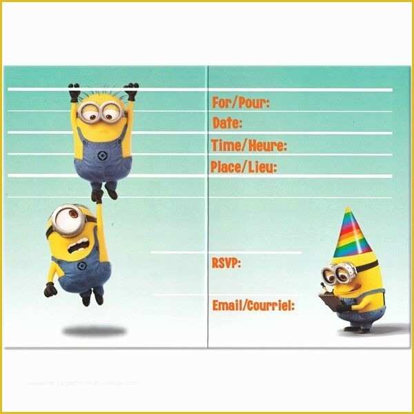 Minion Birthday Invitations Templates Free Of Despicable Me 2 Minions Party Birthday Invitations with