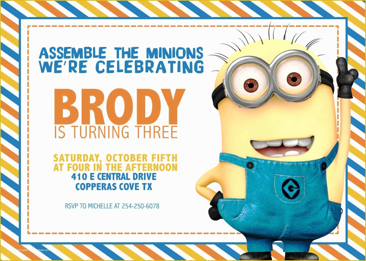 Minion Birthday Invitations Templates Free Of Free Printable Minion Birthday Party Invitations Ideas