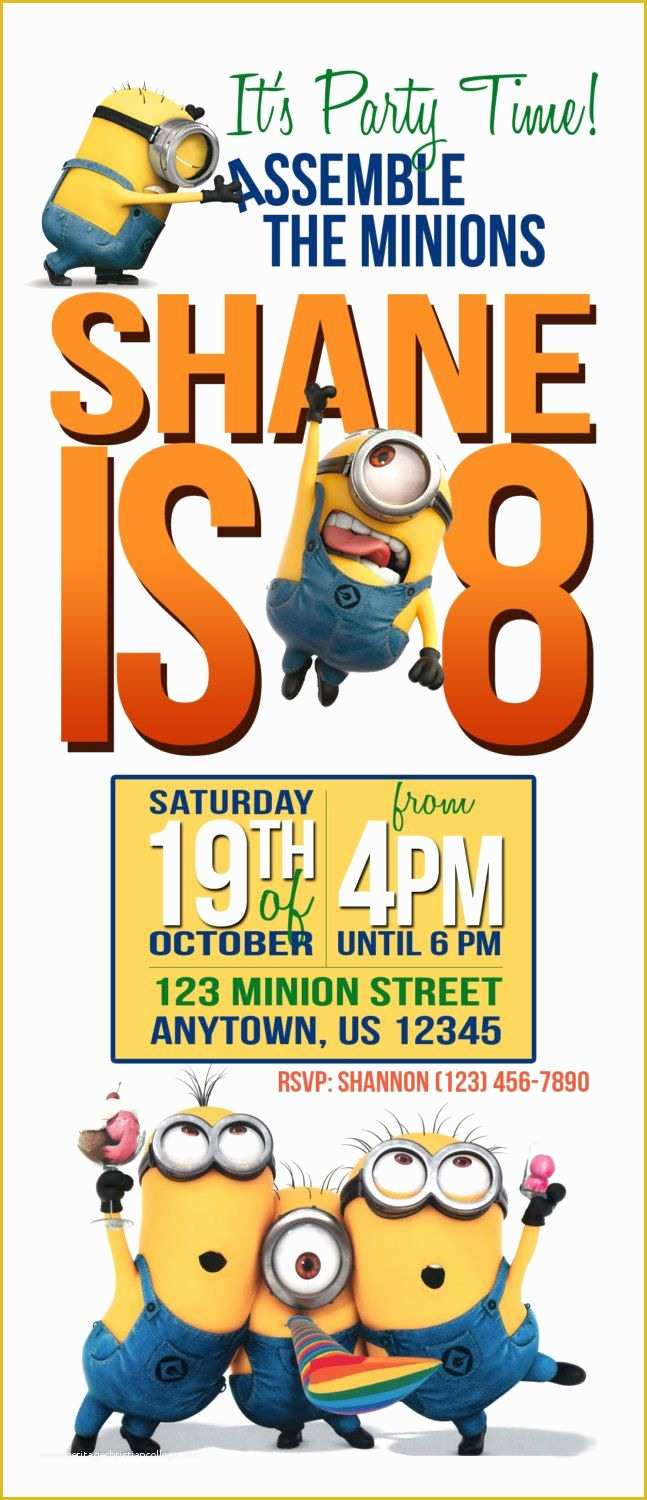 Minion Birthday Invitations Templates Free Of Free Printable Minion Birthday Party Invitations Ideas