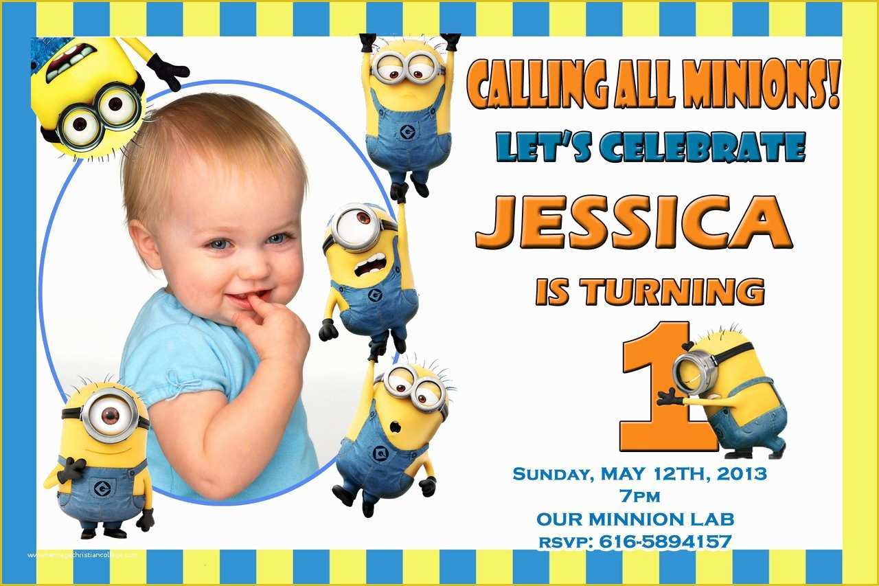Minion Birthday Invitations Templates Free Of Minion Birthday Invitations Minion Birthday Invitations