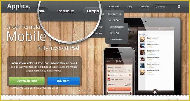 Mobile App HTML Template Free Of Applica App Psd Web Template Psd Web Templates