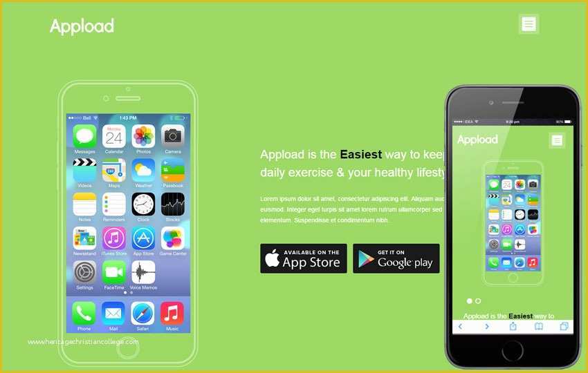 Mobile App HTML Template Free Of Appload A Mobile App Based Flat Bootstrap Responsive Web