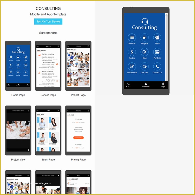 Mobile App HTML Template Free Of Consulting HTML Mobile App Template