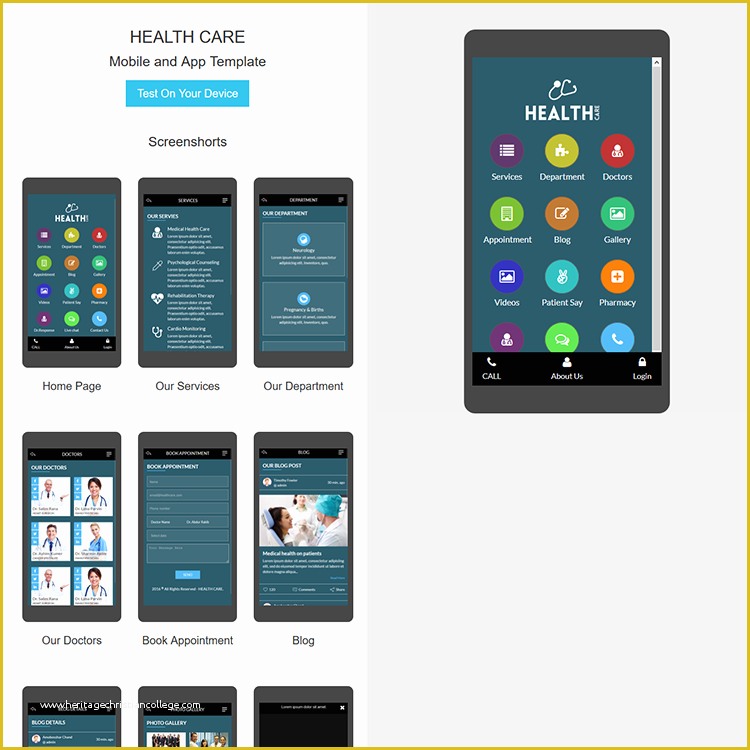 Mobile App HTML Template Free Of Healthcare Mobile App HTML Template