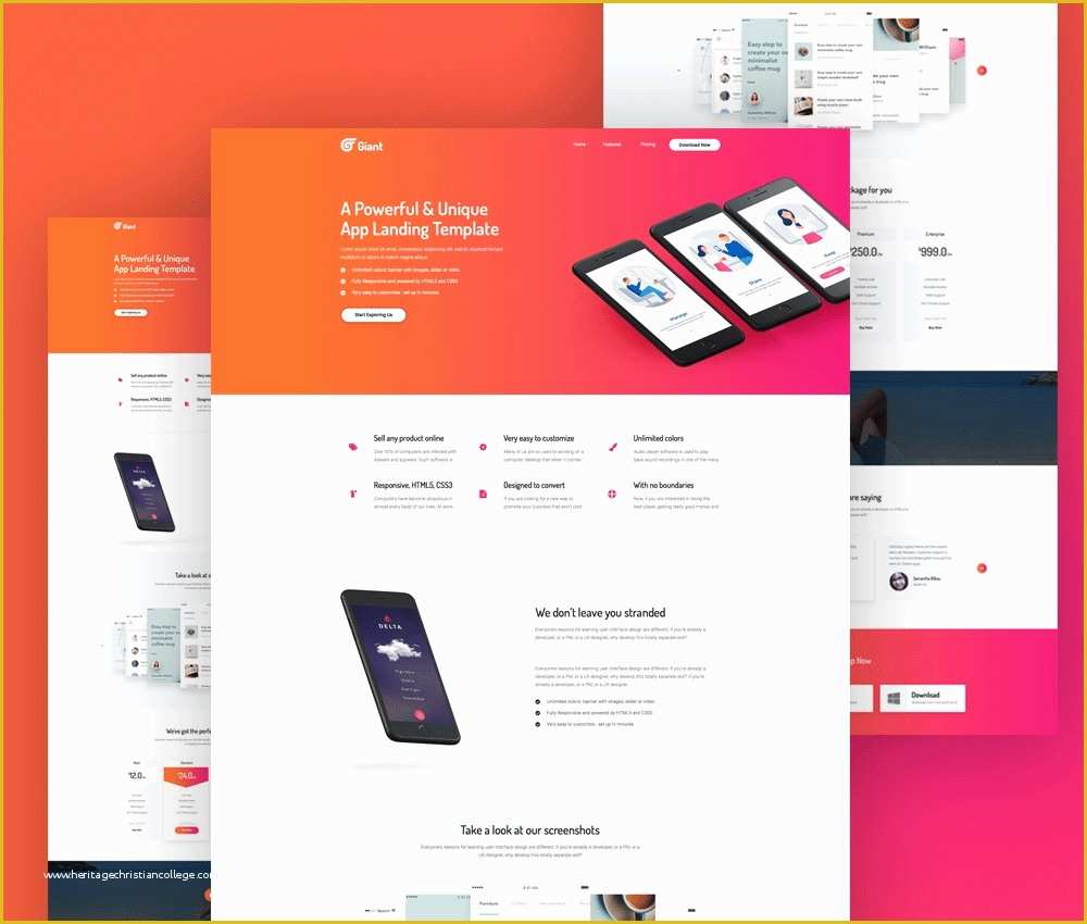 Mobile App HTML Template Free Of Mobile App Website Template Free Psd Download Psd