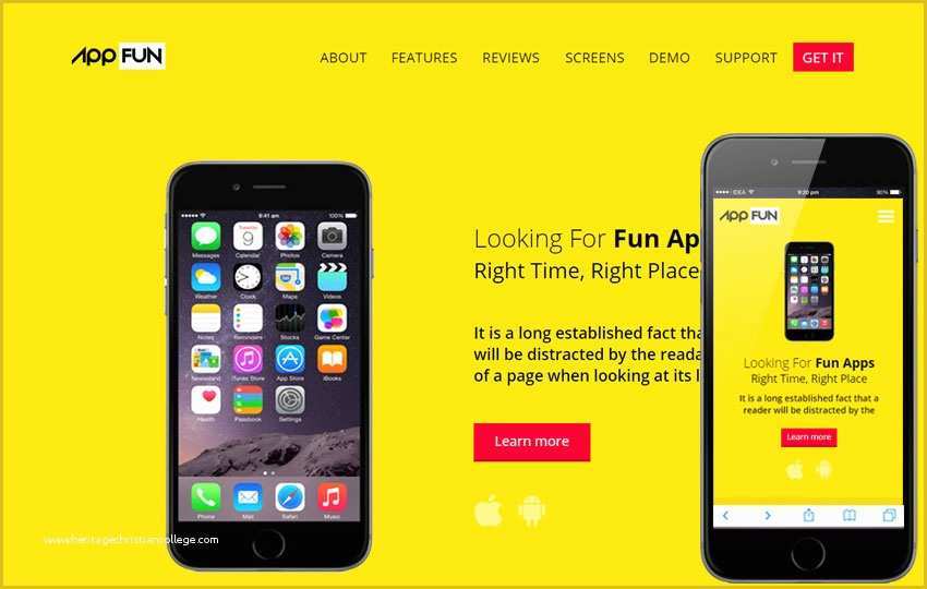 Mobile App HTML Template Free Of Mobile App Website Templates Designs Free