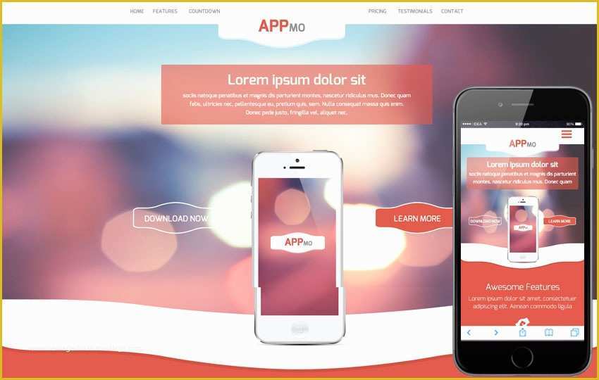 Mobile App HTML Template Free Of Mobile App Website Templates Designs Free