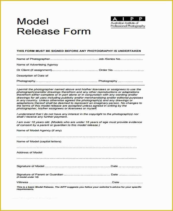 Model Release Template Free Of 7 Model Release form Samples Free Sample Example