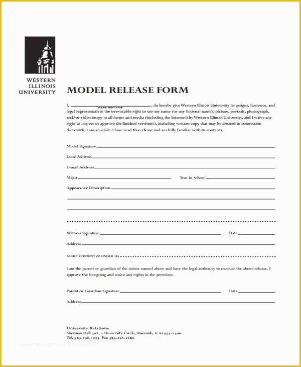 Model Release Template Free Of 7 Model Release form Samples Free Sample Example