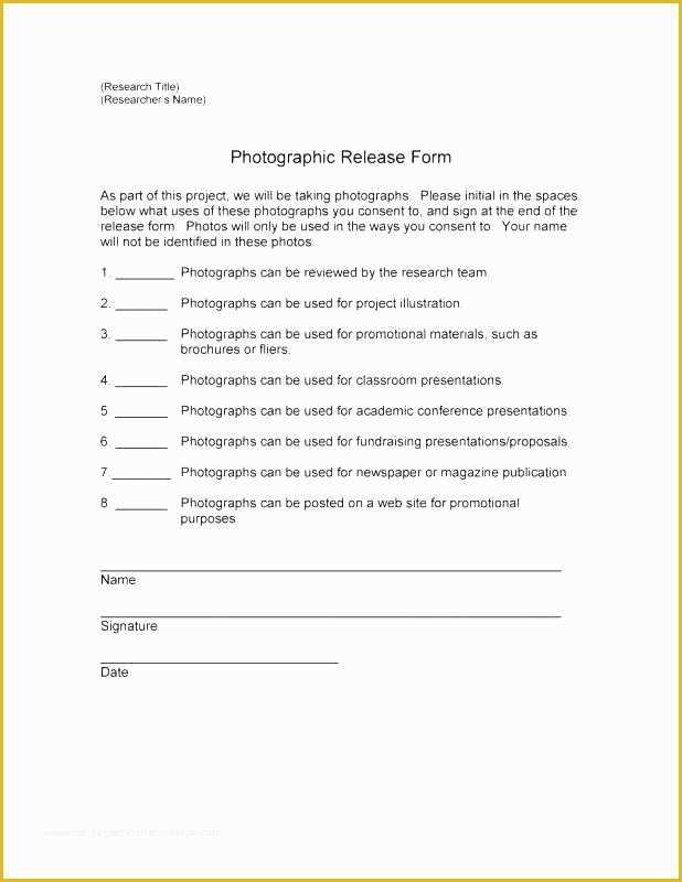 Model Release Template Free Of Document Release form Template Example General Release