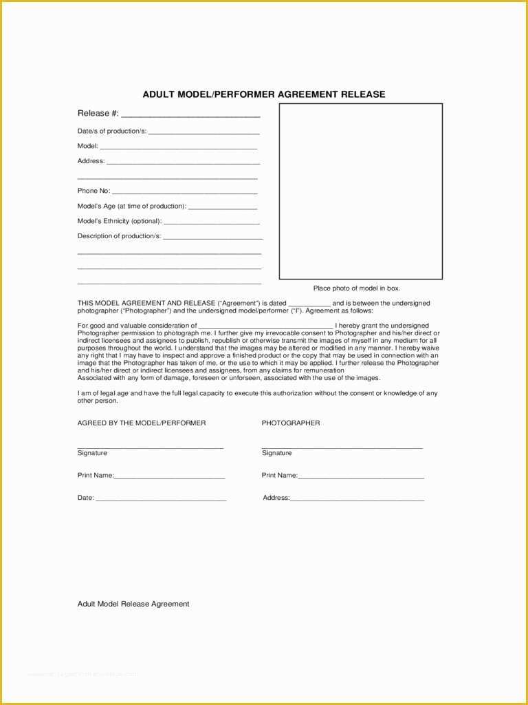Model Release Template Free Of Model Release form Template Beepmunk