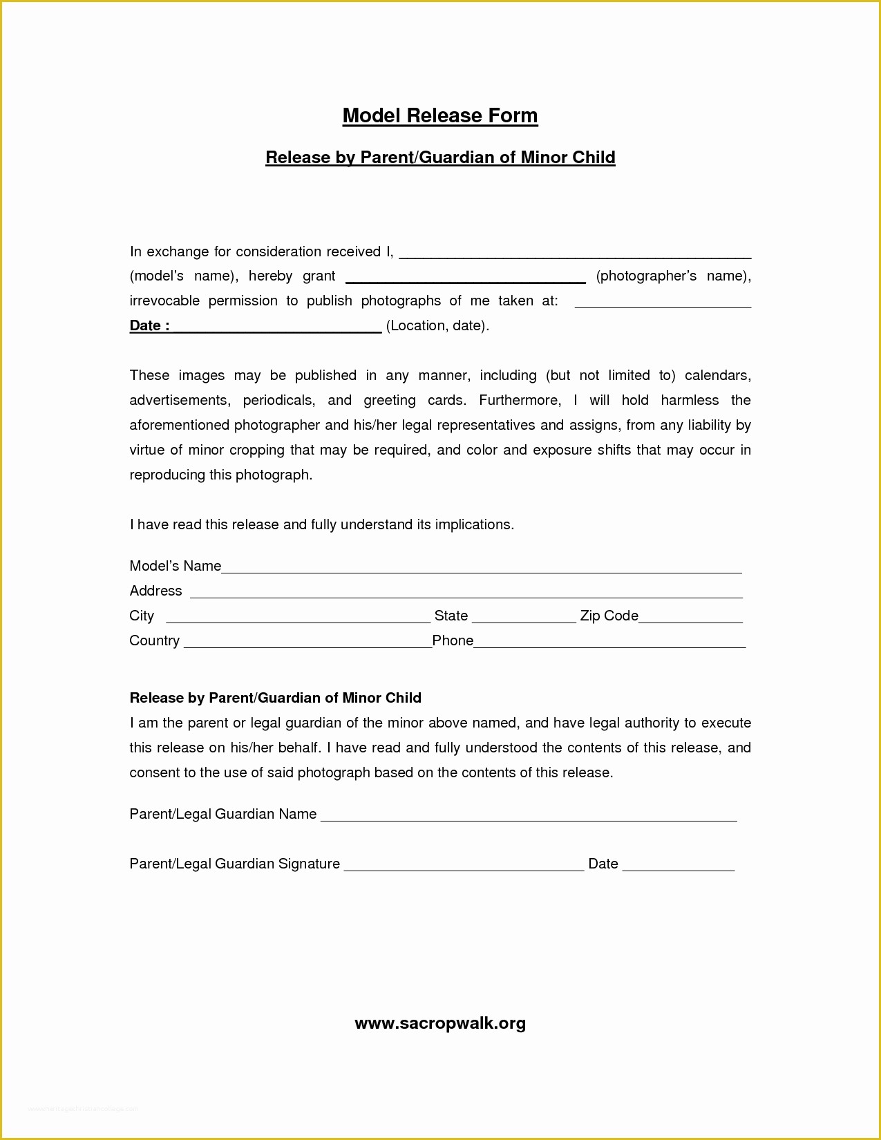 Model Release Template Free Of Model Release form Template