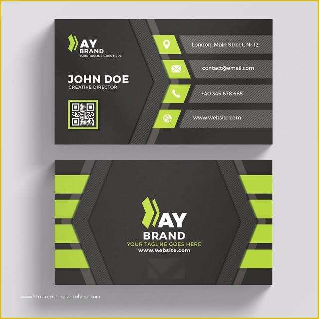Modern Business Cards Templates Free Download Of Modern Green and Black Business Card Template for Free