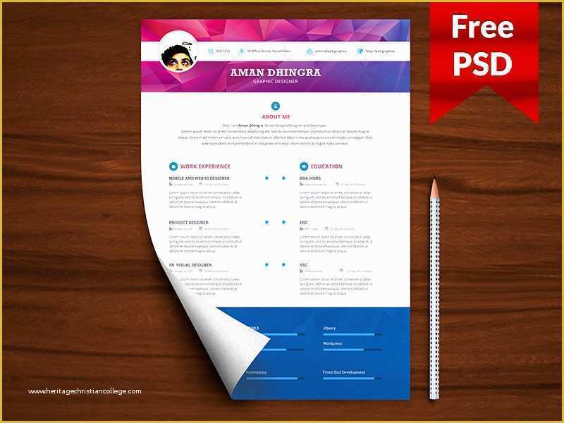 Modern Curriculum Vitae Template Free Of 25 Modern and Wonderful Psd Resume Templates Free