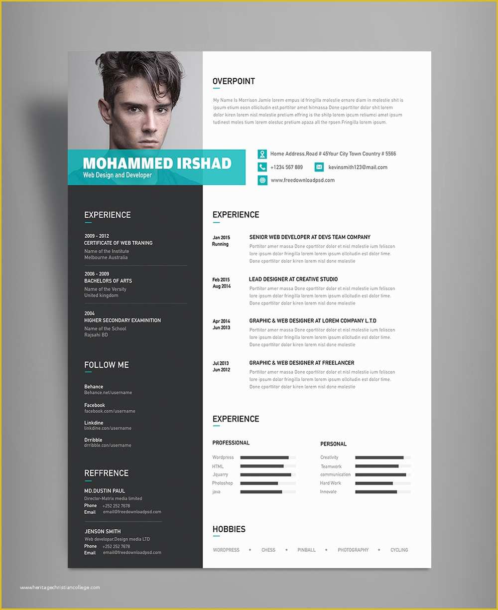 Modern Curriculum Vitae Template Free Of Free Modern Resume Cv Design Template Psd File Good Resume