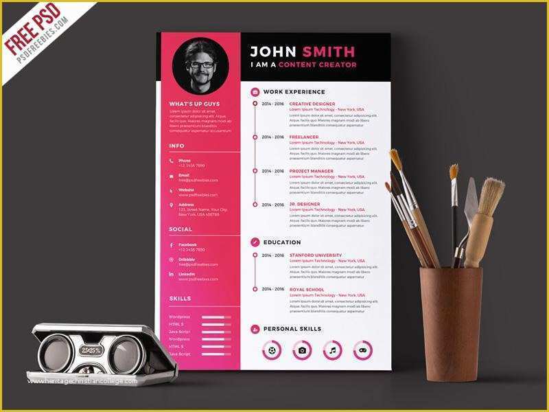 Modern Curriculum Vitae Template Free Of Free Resume Templates In Shop Psd format