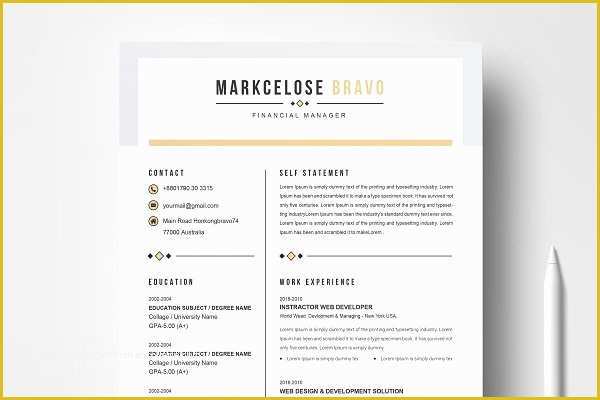 Modern Curriculum Vitae Template Free Of Resume Templates Creative Market