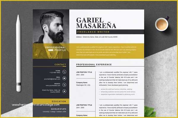 Modern Curriculum Vitae Template Free Of Search Creative Market