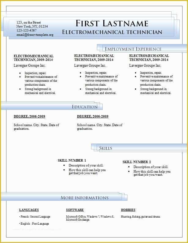 Modern Resume Template Microsoft Word Free Download Of Resume Templates Free Download for Microsoft Word