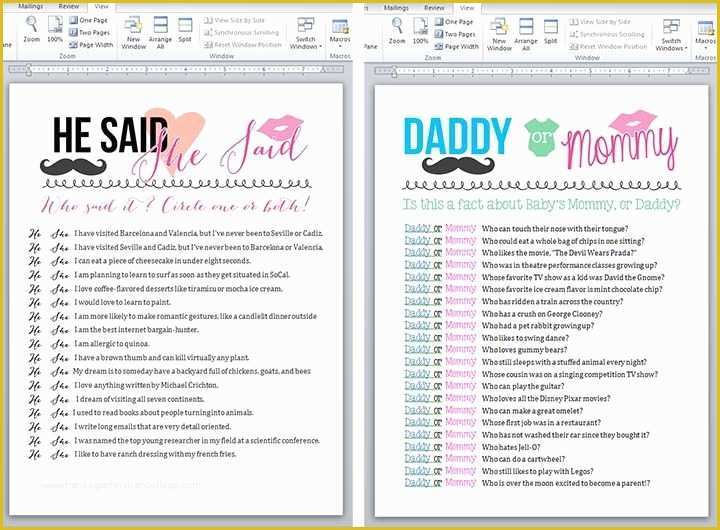 Mommy or Daddy Baby Shower Game Template Free Of 17 Best Images About Crafts On Pinterest