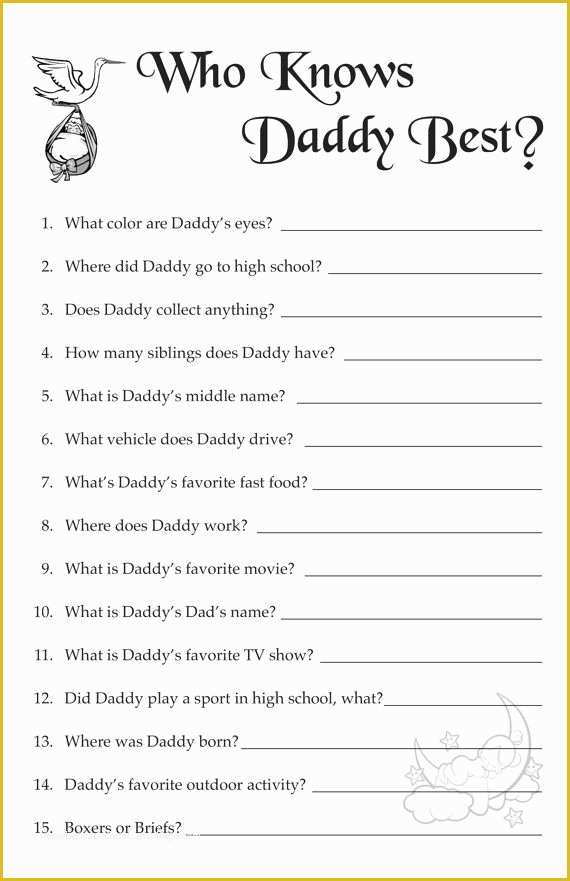 Mommy or Daddy Baby Shower Game Template Free Of Baby Shower Game who Knows Mommy or Daddy Best 16 Game