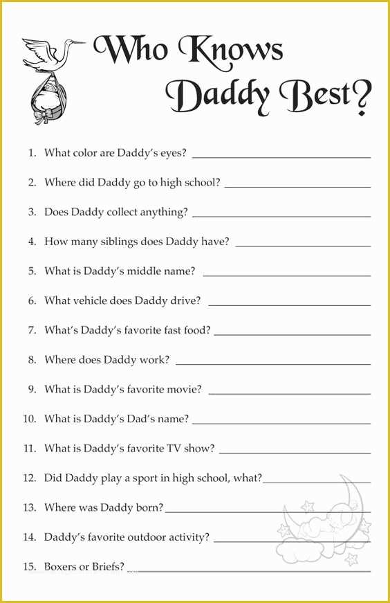 Mommy or Daddy Baby Shower Game Template Free Of Baby Showers Dads and Search On Pinterest
