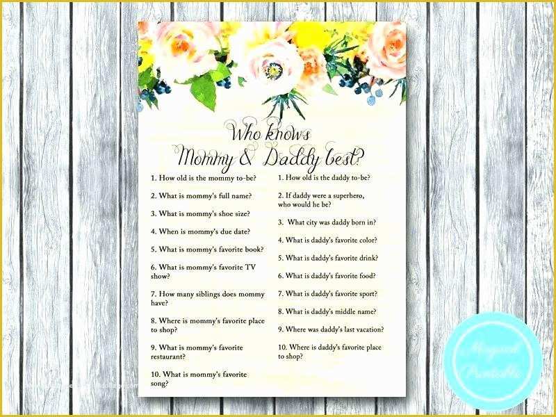 Mommy or Daddy Baby Shower Game Template Free Of Daddy Baby Shower Games Mommy Daddy Baby Shower Game