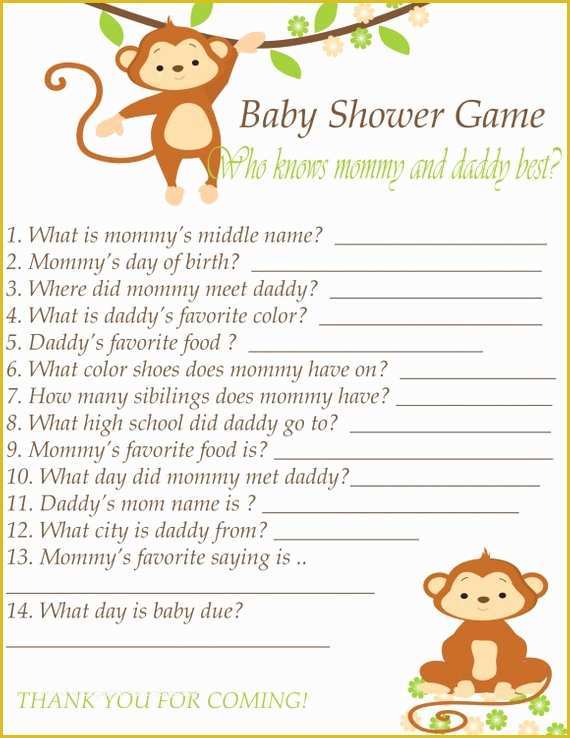 Mommy or Daddy Baby Shower Game Template Free Of Items Similar to Baby Shower Game Printable Instant