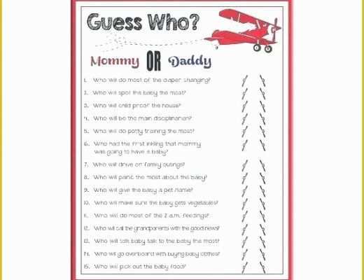 Mommy or Daddy Baby Shower Game Template Free Of Mommy Daddy Baby Shower Game Mommy Daddy Baby Shower