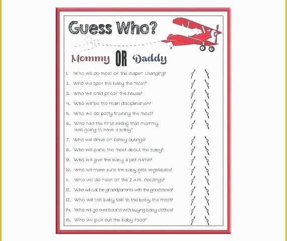 Mommy or Daddy Baby Shower Game Template Free Of Mommy Daddy Baby Shower Game Mommy Daddy Baby Shower
