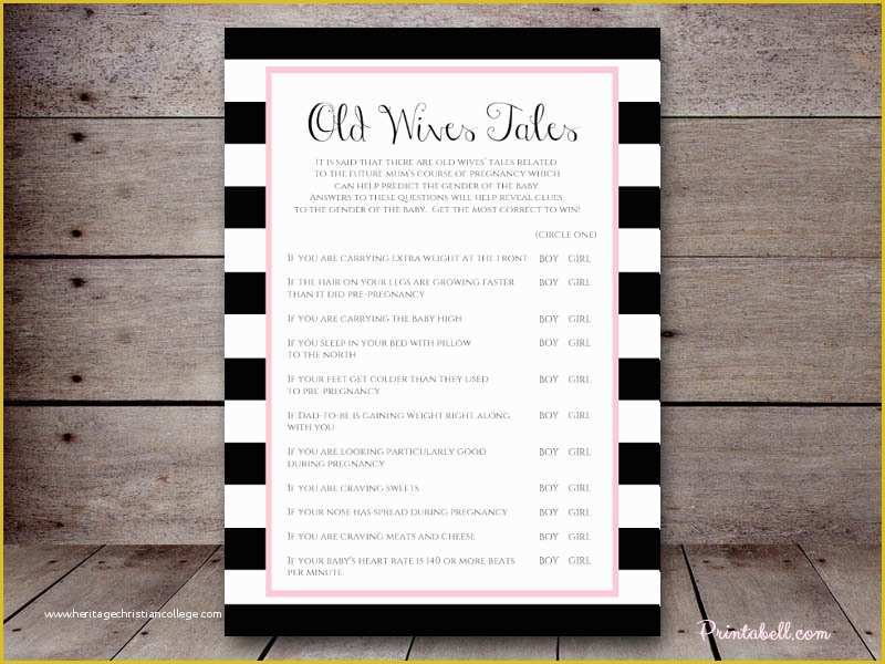 Mommy or Daddy Baby Shower Game Template Free Of Old Wives Tales – Printabell • Create