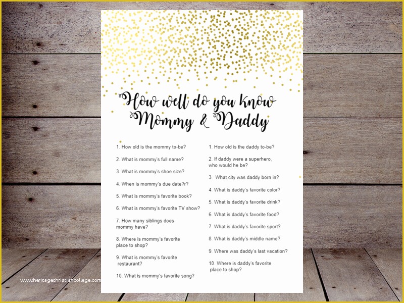 Mommy or Daddy Baby Shower Game Template Free Of who Knows Mommy and Daddy Best – Printabell • Create