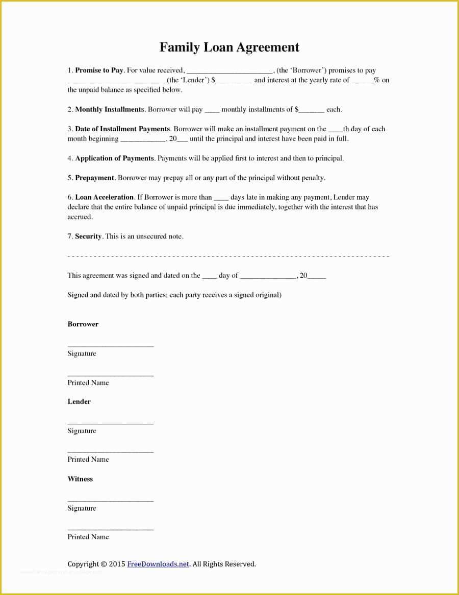 Money Loan Agreement Template Free Of 40 Free Loan Agreement Templates [word & Pdf] Template Lab