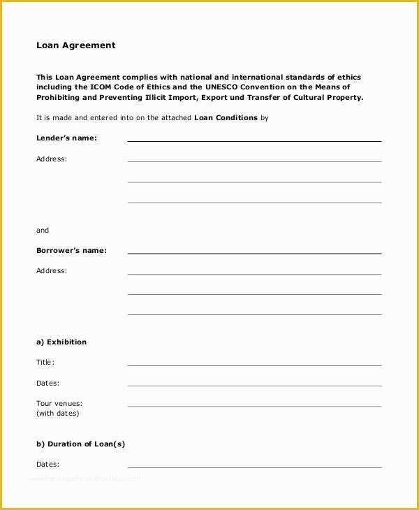 Money Loan Agreement Template Free Of Loan Agreement form 14 Free Pdf Documents Download