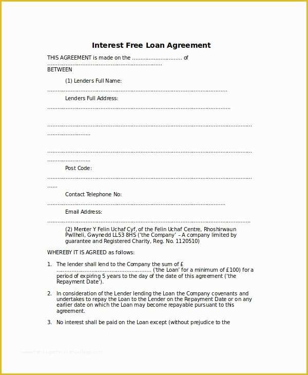 Money Loan Agreement Template Free Of Loan Agreement Template 17 Free Word Pdf Document