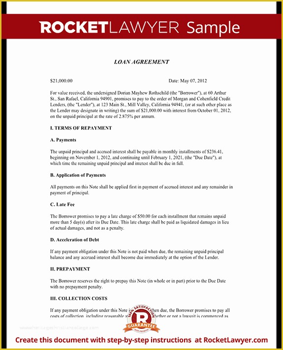 Money Loan Agreement Template Free Of Loan Agreement Template Loan Contract form with Sample