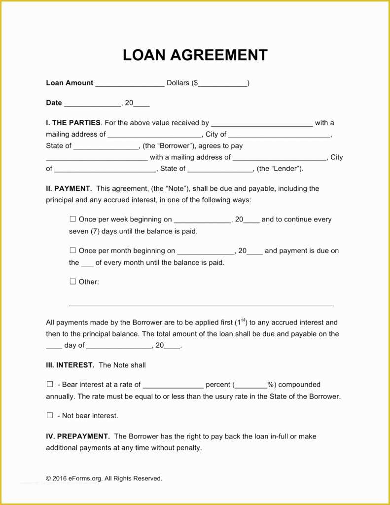 Money Loan Agreement Template Free Of Loan Contract Template Beepmunk